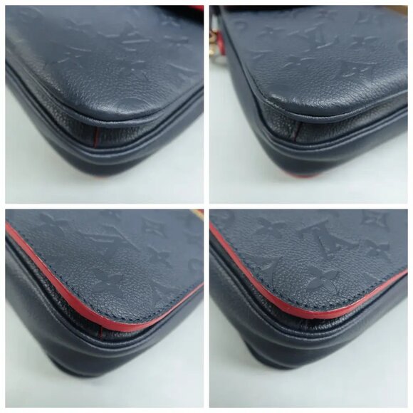 100% Authentic Louis Vuitton Metis Navy Monogram Leather Satchel - Picture 7 of 12